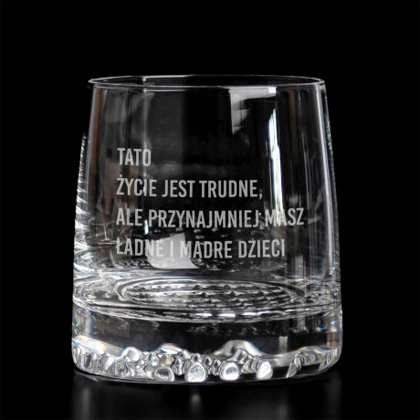 Szklanka do whisky dla taty YCIE JEST TRUDNE mieszny prezent na Dzie Ojca