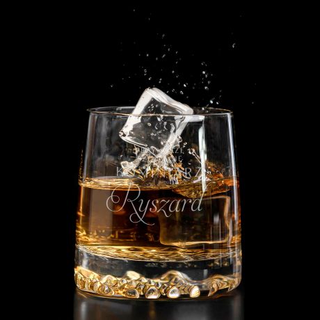 Elegancka szklanka do whisky PRZYNOSZĘ SZCZĘŚCIE prezent dla kominiarza