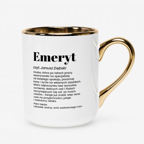 Elegancki kubek dla emeryta DEFINICJA prezent dla emeryta prezent na odej�cie na emerytur�