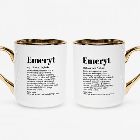 Elegancki kubek dla emeryta DEFINICJA prezent dla emeryta prezent na odej�cie na emerytur�