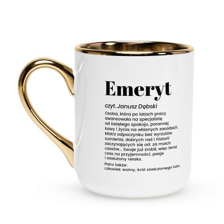 Elegancki kubek dla emeryta DEFINICJA prezent dla emeryta prezent na odej�cie na emerytur�