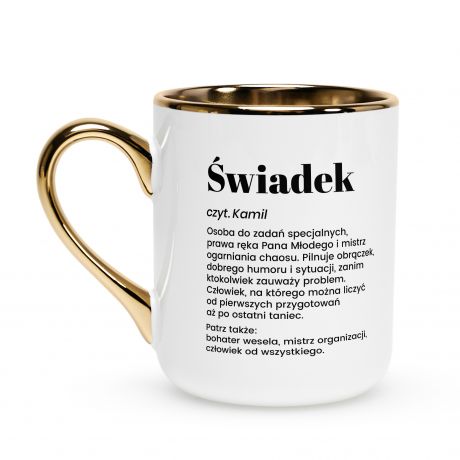 Elegancki kubek dla �wiadka DEFINICJA kubek z nadrukiem personalizowany kubek podzi�kowanie dla �wiadka