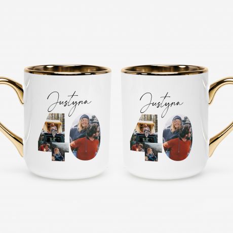 Elegancki kubek na 40 urodziny ze zdj�ciami 