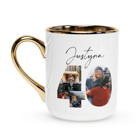 Elegancki kubek na 40 urodziny ze zdj�ciami 