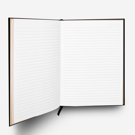 Elegancki notes ze z�otymi brzegami INICJA�Y czarny notes prezent dla kole�anki z pracy