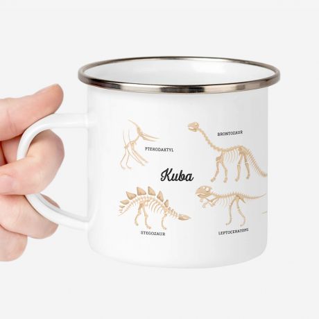Emaliowany KUBEK DINOZAURY
