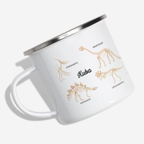 Emaliowany KUBEK DINOZAURY
