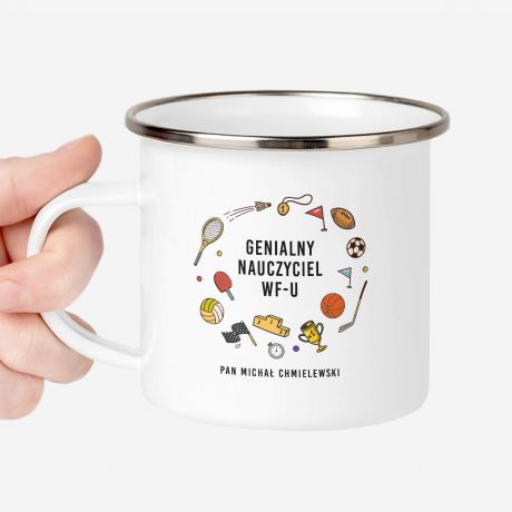 Emaliowany KUBEK DLA NAUCZYCIELA WF-U