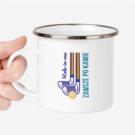 Emaliowany kubek GOLFISTY praktyczny prezent dla golfisty personalizowany kubek na prezent dla fana golfa