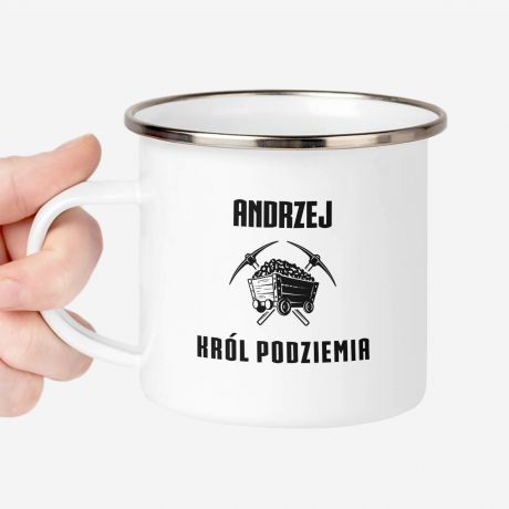 Emaliowany kubek grnika KRL PODZIEMIA prezent na barbrk prezent dla grnika prezent na dzie grnika