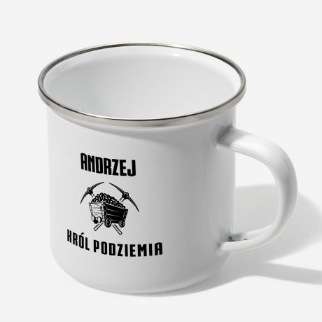 Emaliowany kubek grnika KRL PODZIEMIA prezent na barbrk prezent dla grnika prezent na dzie grnika