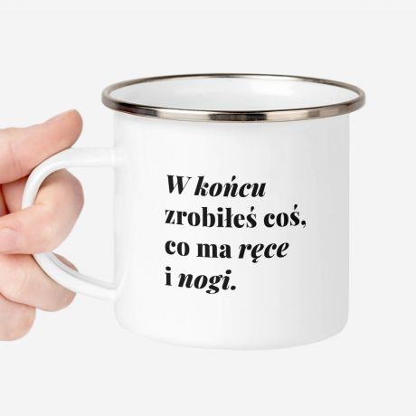 Emaliowany kubek GRATULACJE mieszny prezent na narodziny dziecka prezent dla modego taty