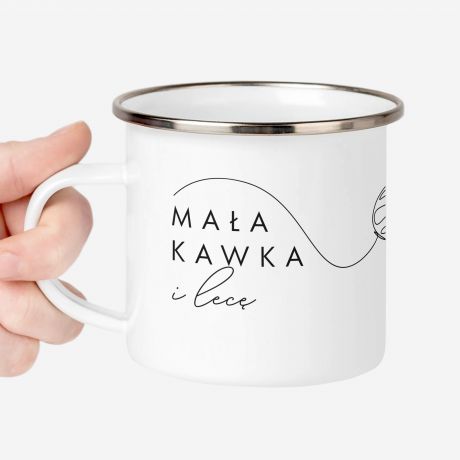 Emaliowany kubek MAA KAWKA I LEC prezent dla paralotniarza