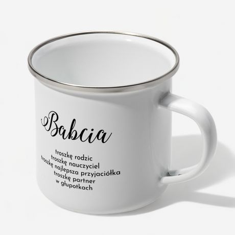 Emaliowany kubek NA DZIE BABCI