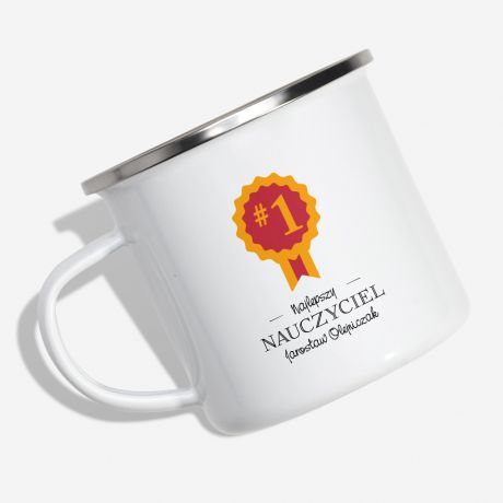 Emaliowany kubek NAJLEPSZY NAUCZYCIEL