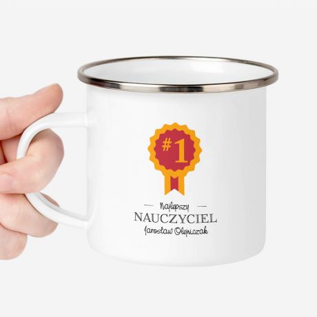 Emaliowany kubek NAJLEPSZY NAUCZYCIEL