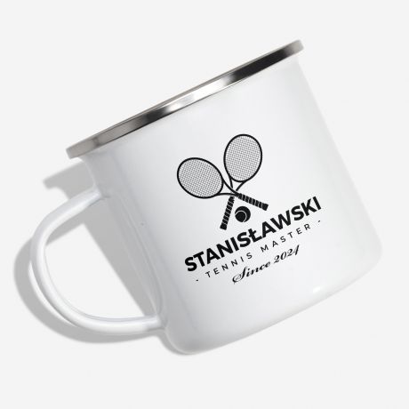 Emaliowany kubek tenisisty TENNIS MASTER 