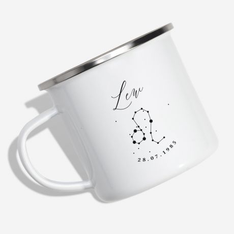 Emaliowany kubek ZNAK ZODIAKU - LEW