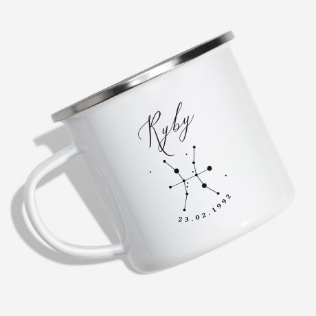 Emaliowany kubek ZNAK ZODIAKU - RYBY