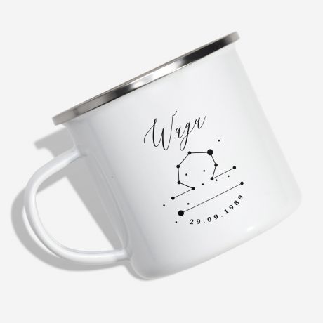 Emaliowany kubek ZNAK ZODIAKU - WAGA