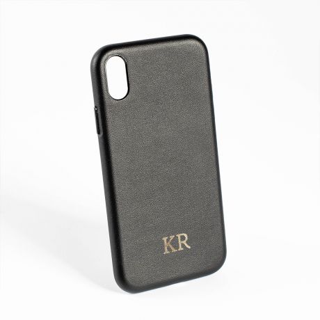 Skrzany case iPhone X Z INICJAAMI