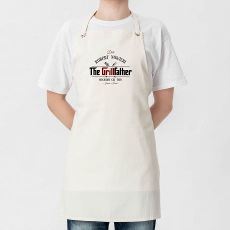 Personalizowany fartuch dla taty THE GRILLFATHER prezent dla taty prezent urodzinowy dla taty