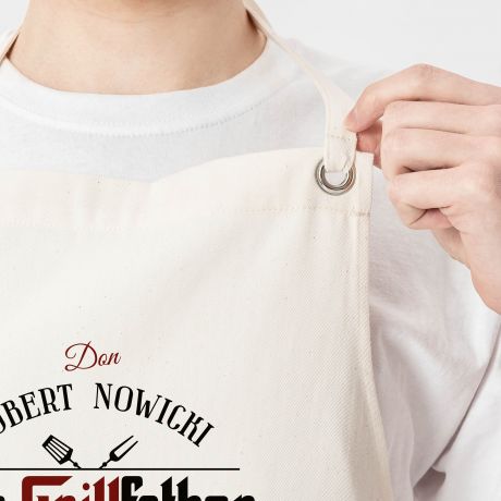 Personalizowany fartuch dla taty THE GRILLFATHER prezent dla taty prezent urodzinowy dla taty