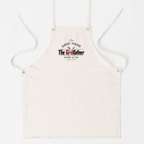 Personalizowany fartuch dla taty THE GRILLFATHER prezent dla taty prezent urodzinowy dla taty