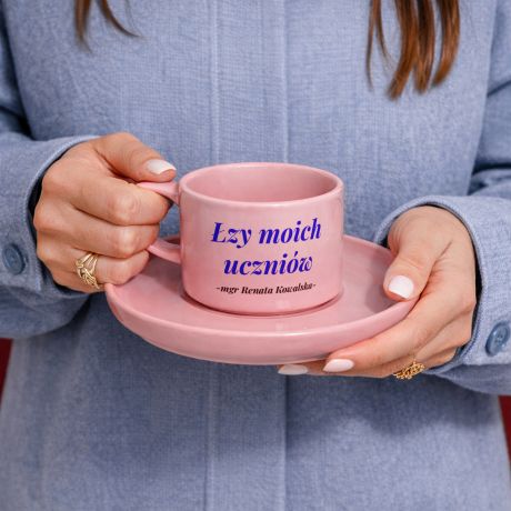 Fili�anka z talerzykiem dla nauczycielki �ZY UCZNI�W fili�anka dla nauczycielki prezent dla nauczycielki