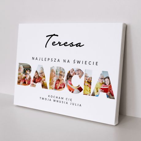 Foto obraz dla babci NAJLEPSZA BABCIA sentymentalny prezent dla babci 100x70