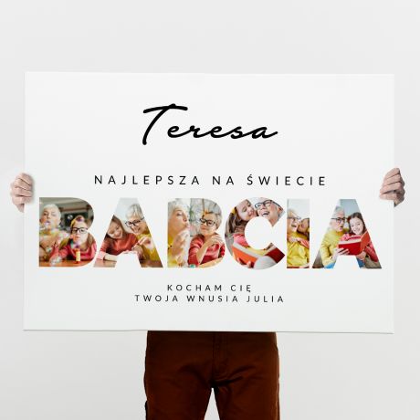 Foto obraz dla babci NAJLEPSZA BABCIA sentymentalny prezent dla babci 100x70