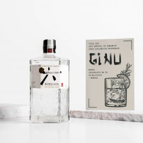 Roku Gin Suntory i personalizowana kartka EKSKLUZYWNY ALKOHOL NA PREZENT