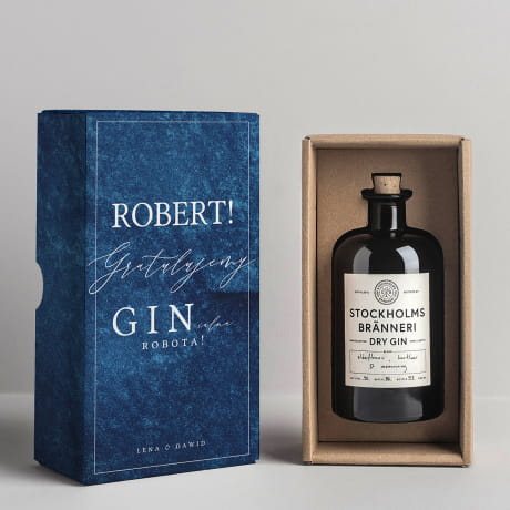 Gin GINialne PREZENT NA GRATULACJE alkohol na prezent prezent dla pracownika prezent z okazji awansu