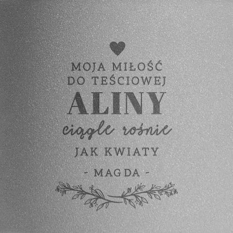 Grawerowana doniczka na PREZENT DLA TECIOWEJ doniczka ceramiczna prezent dla teciowej na urodziny