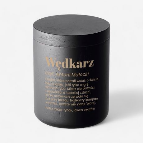 Grawerowana �wieca DEFINICJA prezent dla w�dkarza prezent dla rybaka fana w�dkarstwa