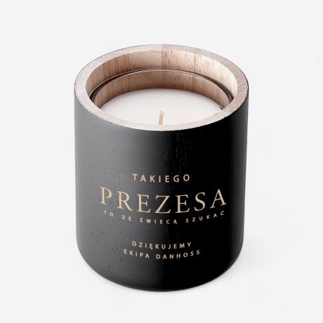 wieca z grawerem PREZENT DLA PREZESA firmy prezent dla szefa na urodziny prezent dla szefa na wita