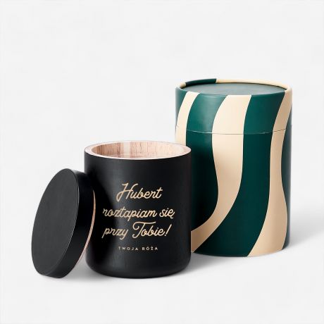 Grawerowana �wieca zapachowa ROZTAPIAM SI� prezent na walentynki dla ch�opaka dla niego  �wieca personalizowana