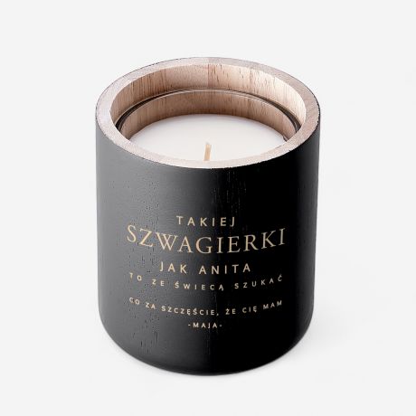 wieczka z grawerem ZE WIEC SZUKA prezent dla szwagierki oryginalny prezent dla szwagierki