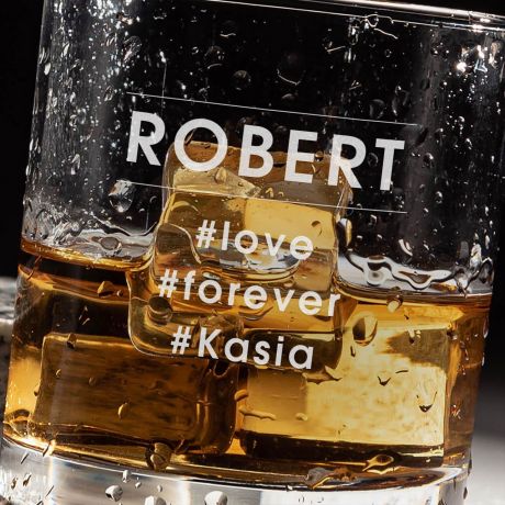 Grawerowana szklanka do whisky HASZTAG prezent dla ch�opaka