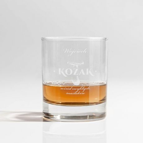 Grawerowana szklanka do whisky KOZAK prezent dla grzybiarza
