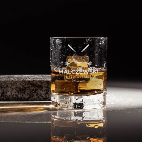 Grawerowana szklanka do whisky MASTER prezent dla golfisty