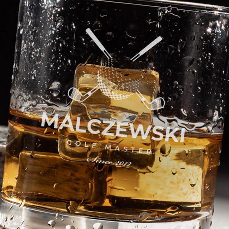 Grawerowana szklanka do whisky MASTER prezent dla golfisty