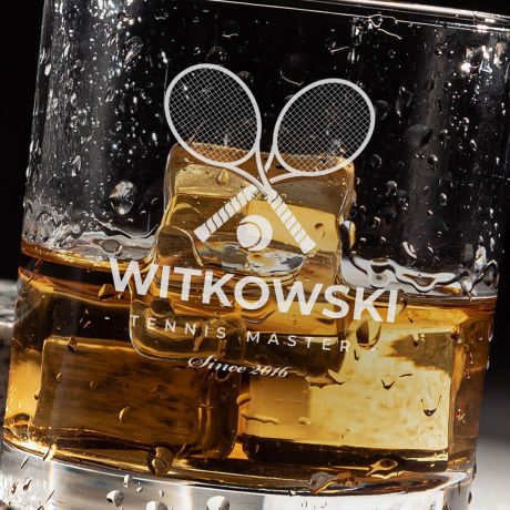 Grawerowana szklanka do whisky MASTER prezent dla tenisisty