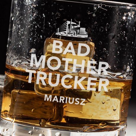 Grawerowana szklanka do whisky MOTHER TRUCKER prezent dla kierowcy