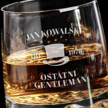 Grawerowana szklanka do whisky OSTATNI GENTLEMAN