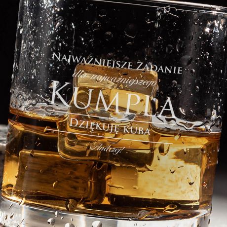 Grawerowana szklanka do whisky PODZIKOWANIA DLA WIADKA