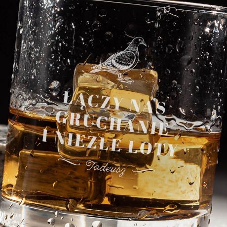 Grawerowana szklanka do whisky PREZENT DLA HODOWCY GO��BI POCZTOWYCH