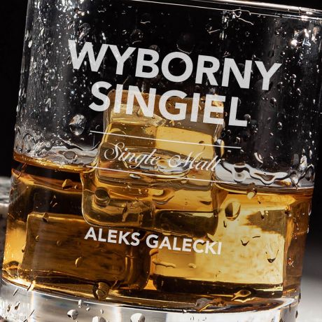 Grawerowana szklanka do whisky PREZENT DLA SINGLA