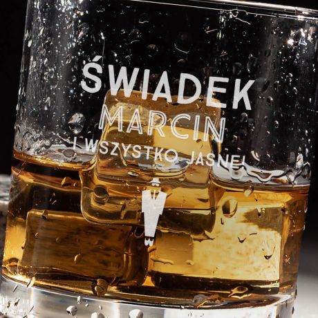 Grawerowana szklanka do whisky PREZENT DLA WIADKA