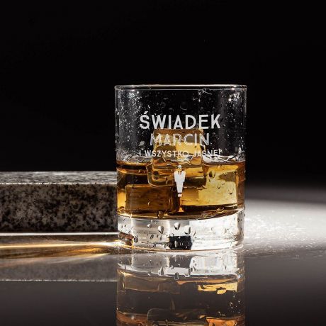 Grawerowana szklanka do whisky PREZENT DLA �WIADKA